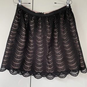 CLUB MONACO Laced Mini Skirt Color Black Size Large NWOT